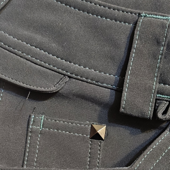 Volcom Battle Nimbus Stretch Pant Skinny Fit Snow Ski Zip Tech Flare Black M - Picture 5 of 10